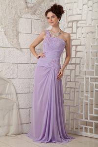 Chiffon one Shoulder Prom Dress Appliques Floor-length in Juiz De Fora