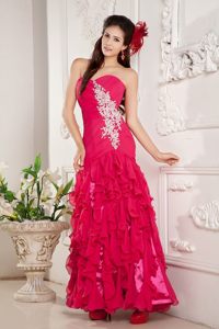 Special High-low Ruffled Prom Gown Dress Sweetheart with Appliques