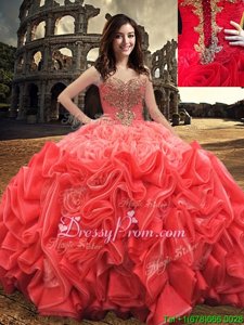 Vintage Red Sweetheart Lace Up Beading 15 Quinceanera Dress Sleeveless