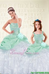 Fantastic Floor Length Apple Green Quinceanera Gown Sweetheart Sleeveless Lace Up