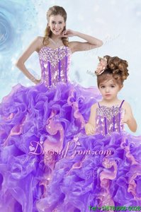 New Arrival Multi-color Sleeveless Organza Lace Up 15th Birthday Dress forMilitary Ball and Sweet 16 and Quinceanera
