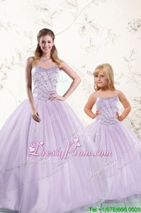 Custom Designed Floor Length Lavender Quinceanera Dress Sweetheart Sleeveless Lace Up