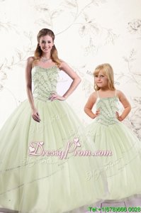 Adorable Sleeveless Beading Lace Up Vestidos de Quinceanera