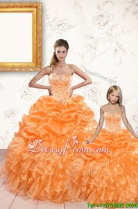 Sleeveless Lace Up Floor Length Beading and Ruffles and Pick Ups Sweet 16 Dresses