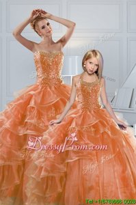 Perfect Sleeveless Beading and Ruffled Layers Lace Up Sweet 16 Dresses