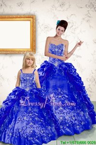 Artistic Strapless Sleeveless Taffeta Quinceanera Dress Beading and Embroidery and Pick Ups Lace Up