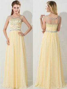 Hot Selling Scoop Sleeveless Chiffon Homecoming Dress Beading Zipper