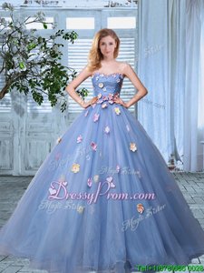 Cute Organza Sweetheart Sleeveless Lace Up Appliques 15 Quinceanera Dress inLavender