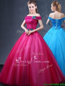 Attractive Fuchsia Sleeveless Beading and Appliques Floor Length Sweet 16 Dresses