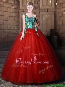 Sleeveless Pattern Lace Up Quinceanera Gown