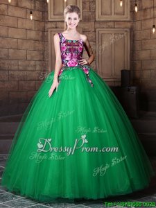 Enchanting Green Lace Up Sweet 16 Dress Pattern Sleeveless Floor Length