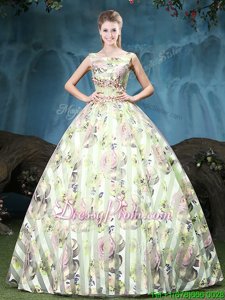 Excellent Straps Sleeveless Tulle Vestidos de Quinceanera Appliques and Pattern Lace Up