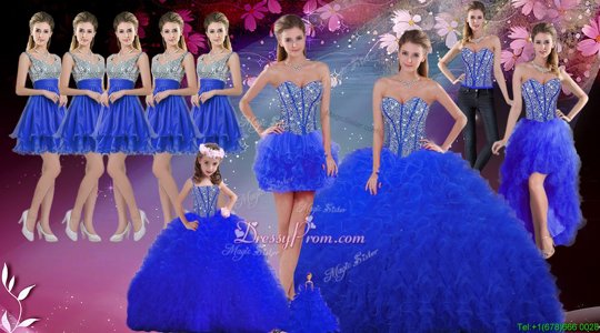 New Style Sleeveless Lace Up Floor Length Beading and Ruffles 15 Quinceanera Dress
