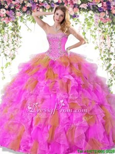 Exquisite Floor Length Ball Gowns Sleeveless Multi-color 15th Birthday Dress Lace Up