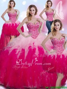 Discount Multi-color Sweetheart Lace Up Beading and Ruffles Quinceanera Dress Sleeveless