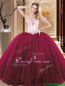 Custom Design Floor Length Ball Gowns Sleeveless Red and Purple 15 Quinceanera Dress Lace Up