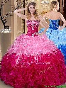 Sexy Floor Length Multi-color Sweet 16 Dress Sweetheart Sleeveless Lace Up