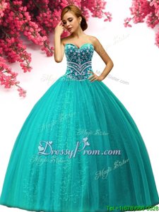 Super Sleeveless Beading Lace Up 15 Quinceanera Dress